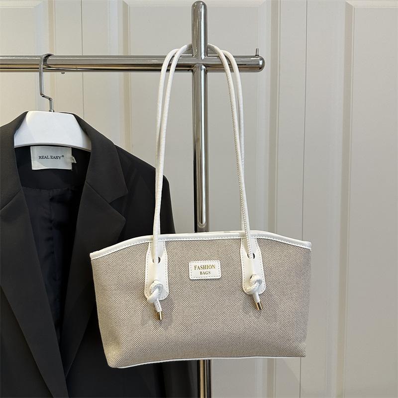 

Сумка большой вместимости женская сумка 2025 новая высококлассная холщовая сумка через плечо портативная сумка-ведро тканевая сумка-тоут