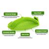 Clip-on Green Silicone Pasta Snap Strainer Dishwasher Safe Colander Universal Size Fit Most Pans Suitable for Draining Pasta Vegetables Potatoes etc