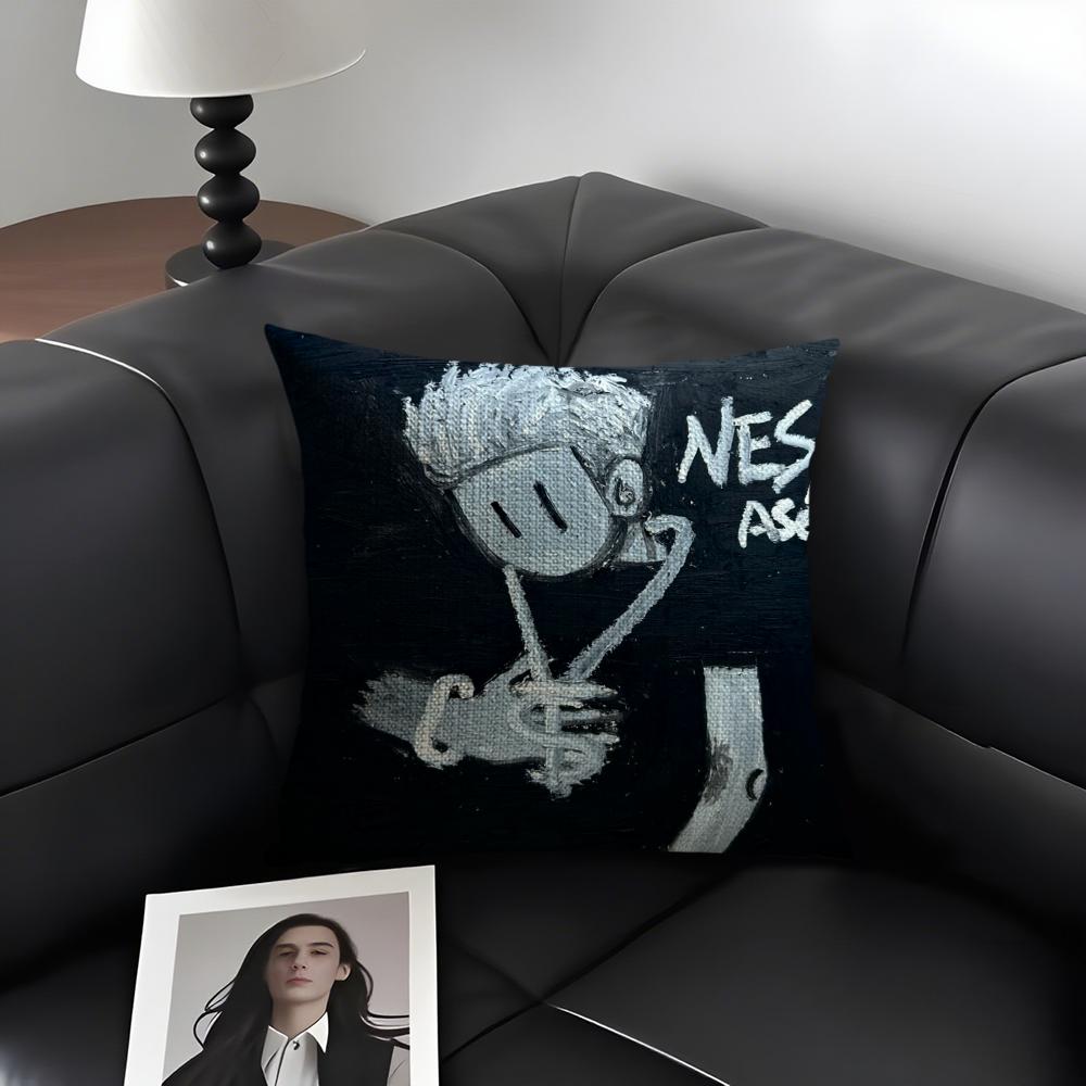 

Famous Rapper AAsen Cool Cushion Cover Natural Linen Organic Fabric DoubleSided Printing Sofa Home Decor Gift Pillow Case 30X30cm