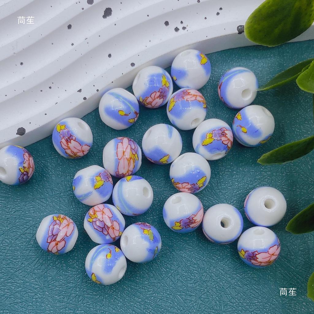 12mm Handmade Ceramic Round Beads for DIY Projects and Knot Decorations