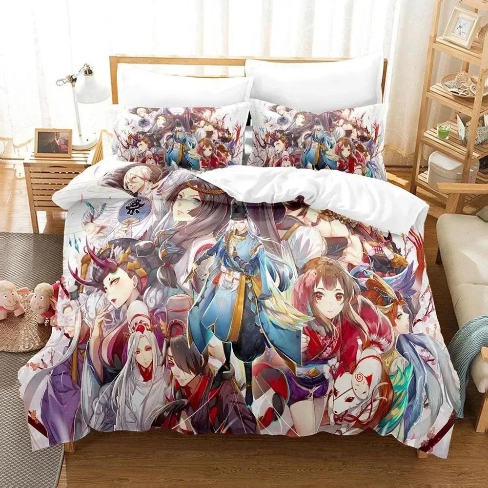 3D Printing Game Kawaii Girls Onmyoji Bedding Set Single Twin Full Queen King Size Bed Set Adult Kid Bedroom Duvet Cover Sets
