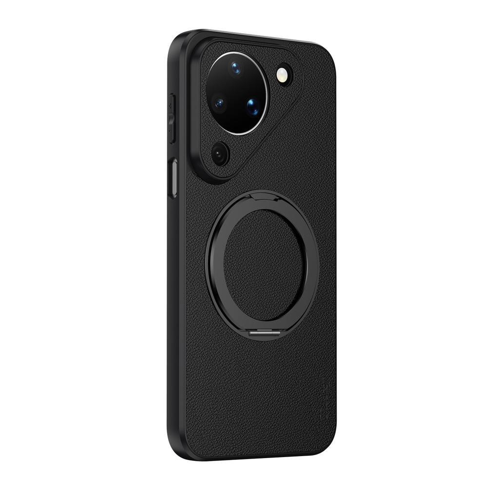 Applicable to Huawei pura90 mobile phone case with magnetic bracket protective case p80pro high-end plain leather p70 simple p80