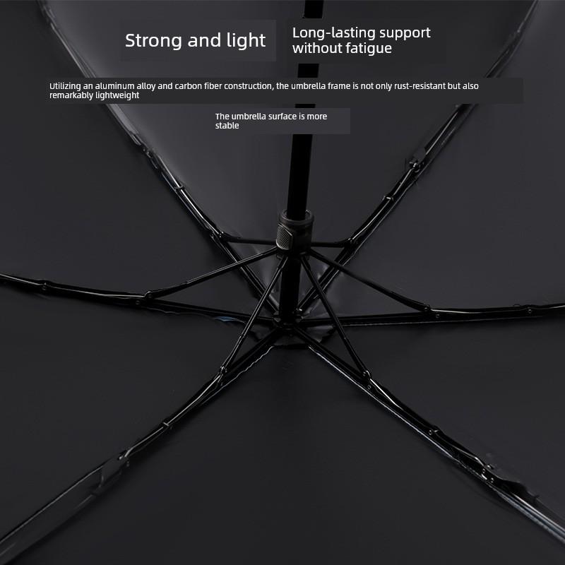 Original Carbon Fiber 148g Ultra-Light 30D Black Coating Sunscreen Pencil Umbrella Diameter 94cm Portable Folding Umbrella for Sun and Rain