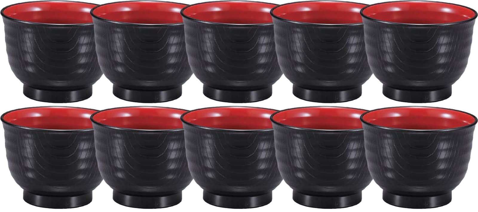

Fukui Craft Miso Soup Heat Made in Dishwasher Inner and Outer Random Draw Soup Black Inside and Red Small [Commercial Set] Bowls, Resistant, Japan,