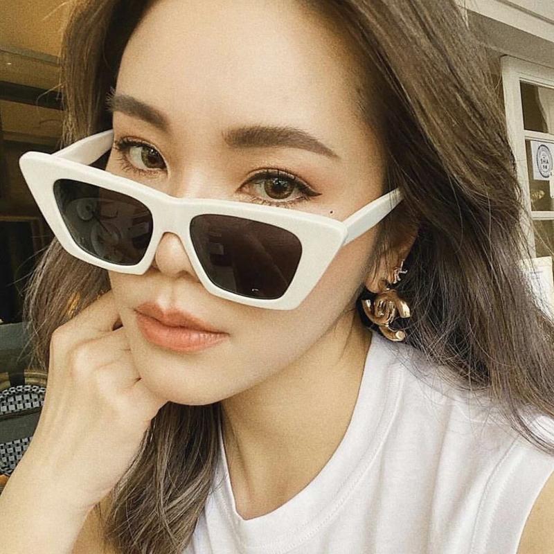 INS Hip-hop Style Fashion Korean Cat Eye Men Sunglasses Women Unisex With 7 Colors outdoor square Shade Eyewear