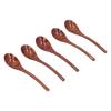 5 Stück Holzlöffel Rutschfest Langsame Wärmeleitung Tischlöffel mit langem Griff zum Kochen Rühren Heißer Suppe