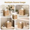 Rattan Tissue Box Holder With Lid For Living Room And Bathroom Decor