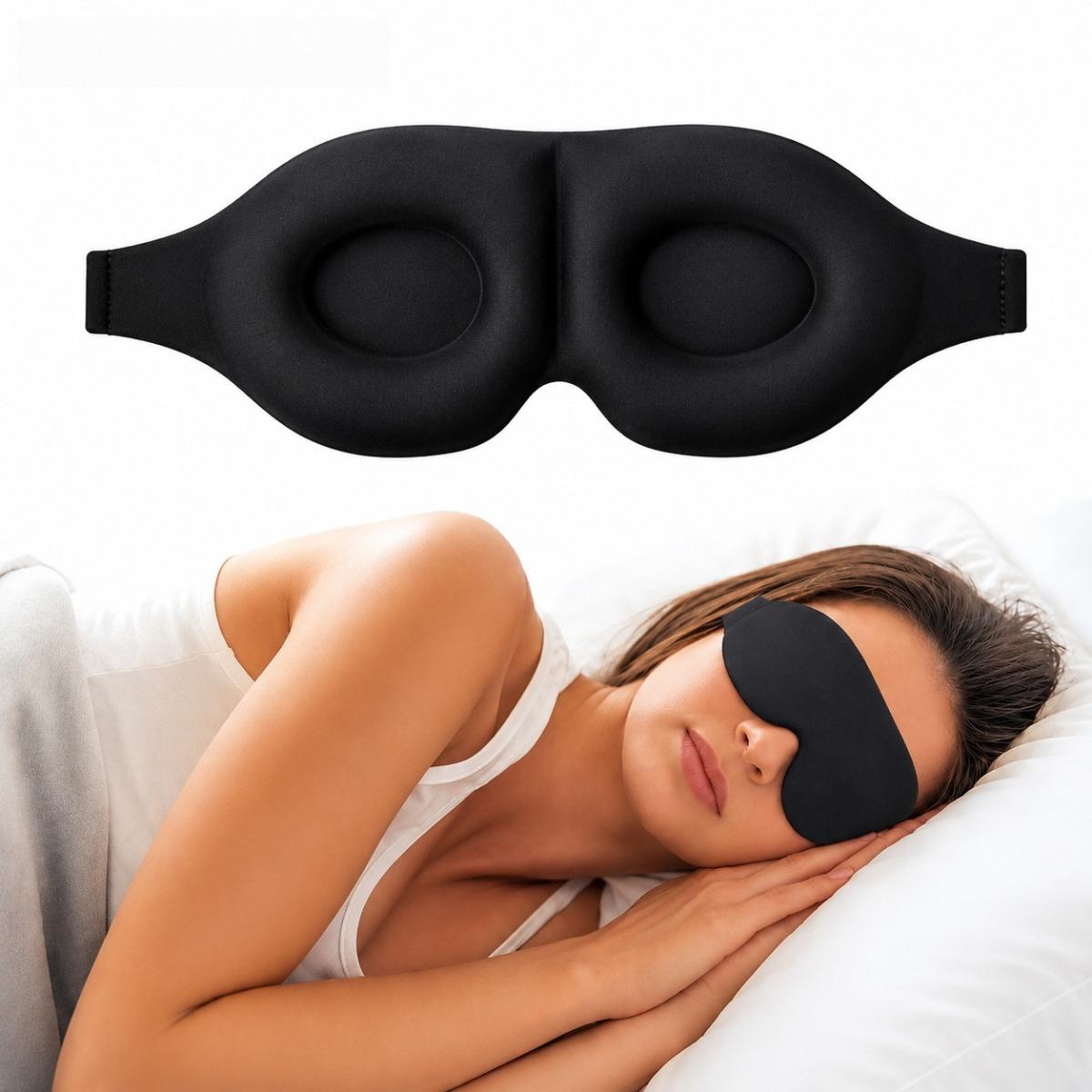 3D Stereoscopic Sleep Mask, Zero Eye Pressure Mask, with Adjustable Straps, for Deep Sleep, Travel, Nap, Yoga Relaxation 1 PC чёрный