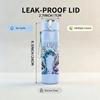 1PC Think Bout The End Pastel Text Print 750ml colorful plastic sports water bottle leakproof pop up lid with straw for outdoor work home use