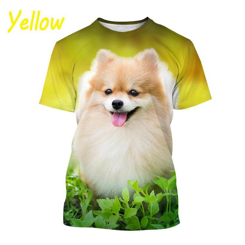

Нова 3D-тварина, собака, померанський шпіц, дитяча футболка, забавна мода, жіночі літні милі футболки з короткими рукавами, унісекс, топи 150