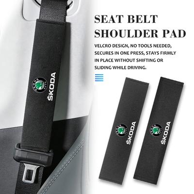 Car Styling Seat Belt Cover Comfortable Seatbelt Shoulder Strap Protector Pads For Skoda Kodiaq Fabia Kamiq Karoq Octavia 2 3