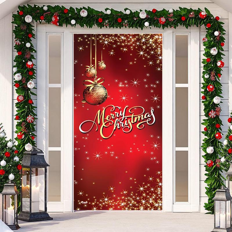 Christmas Door Tapestry: Hanging Cloth Decoration for Festivals & Parties