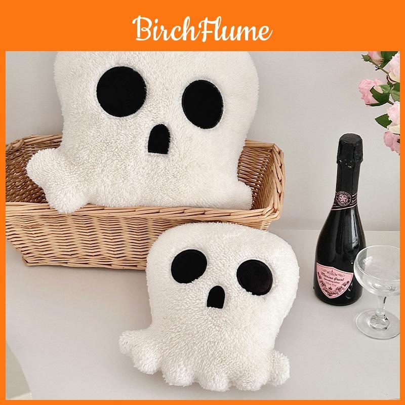 Cartoon Skull Cushion With Plush Cover For Halloween Party Decor And Home Use
