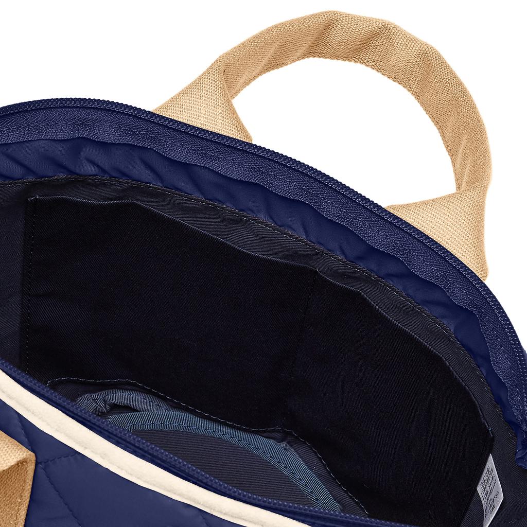 Forna Embossed DotQuilted Nylon Tote Bag, Light Navy (L75)