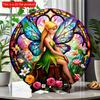 2D flat 20*20cm1pc Enchanting Elf Fairy with Colorful butterfly wings Design Wall Decor, Spring Fairy Theme Art plaque, Perfect for Home&Office,