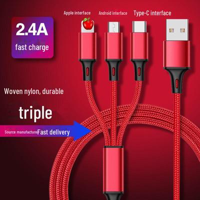 Universal Nylon Braided 3-in-1 Fast Charging Multi-Head Cable