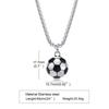 Stainless Steel 3D Football Necklaces for Mens Boys,Solid Ball Stainless Steel Pendant Necklaces,World Cup Football Fan Gifts