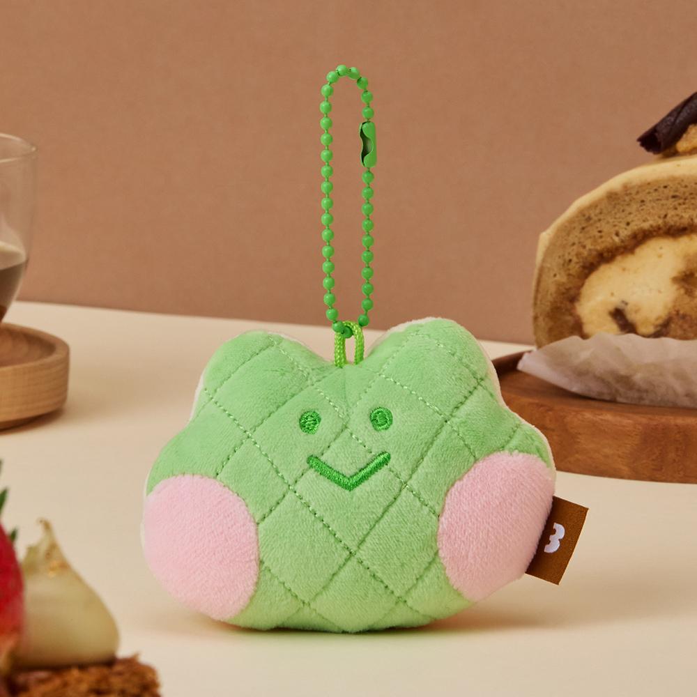 LINE FRIENDS minini Dessert Cafe renini Melon Bread Plush Doll Keyring