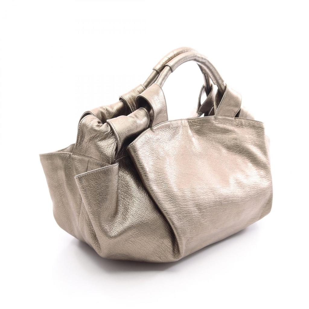 Used LOEWE Nappa Aire Handbag Leather Gold Used Women