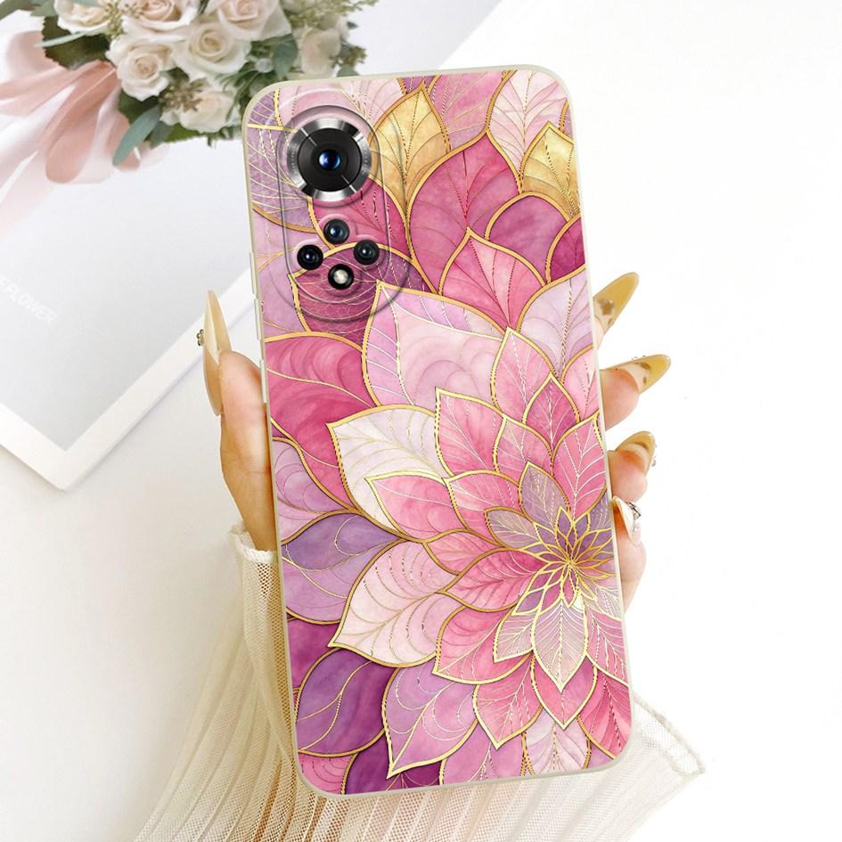 For Huawei Nova 9 Case Popular Flower Cover Soft Liquid Silicone Shockproof TPU Bumper For Huawei Nova 9 Pro Nova9 NAM-LX9 Shell