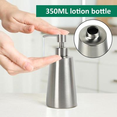 Tvåldispenser Rostfritt Stål Flytande Lotion Handpump Tvåldispenser Påfyllningsbar Schampoflaska Handtvåldispenser