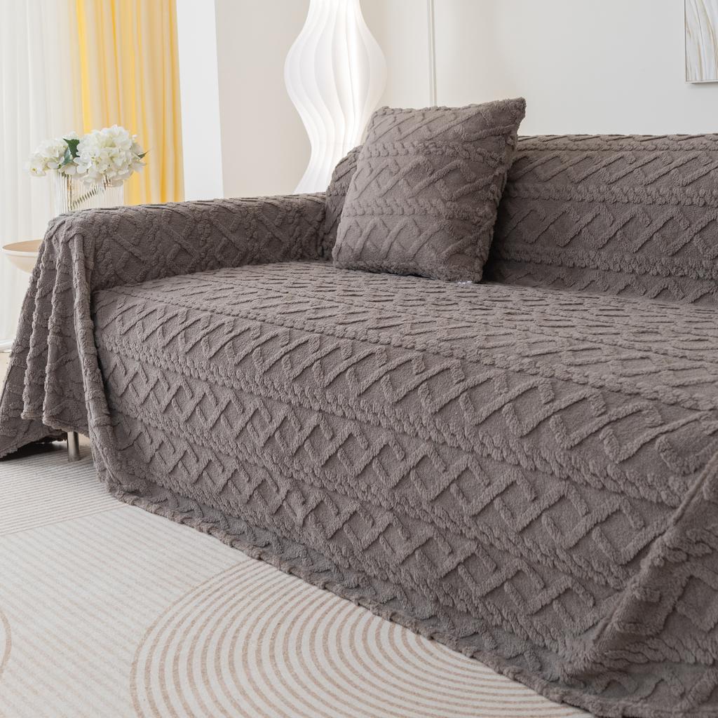 Kašmírová deka na pohovku ve tvaru diamantu Jednobarevná Zimní Zesílená Pletená S třásněmi Deka Kancelářská Dřímací Žakárová Přehoz na pohovku