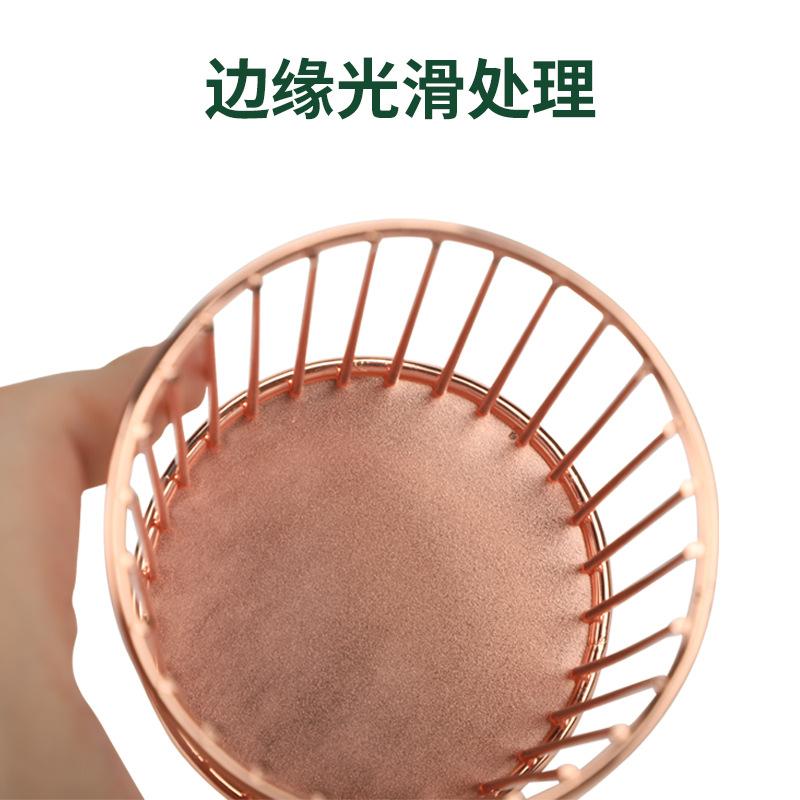 Multifunctional round pen holder rose gold wrought iron pen holder office stationery makeup brush storage holder ins wind