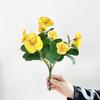 Mazzo di Fiori di Pensée Artificiali da 30cm Seta Cinque Forchette Fiori Finti in Seta Tricolore Viola Piante Verdi Artificiali Resistenti ai Raggi UV