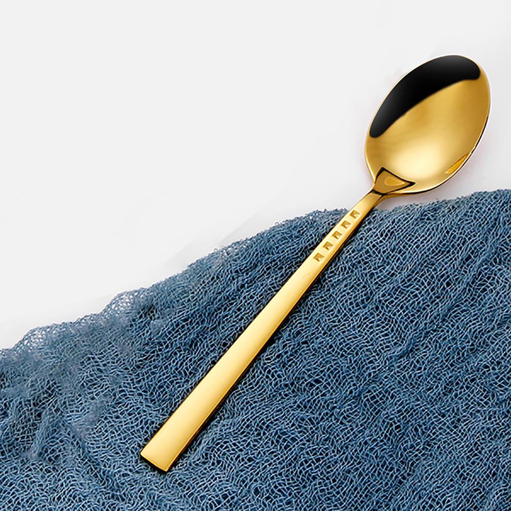 4/6/12 Pieces Gold Coffee Spoon Set Stainless Steel Thin Stirring Teaspoon Ice Cream Cake Dessert Mini Spoon Mirror Sliverware 4 Pcs