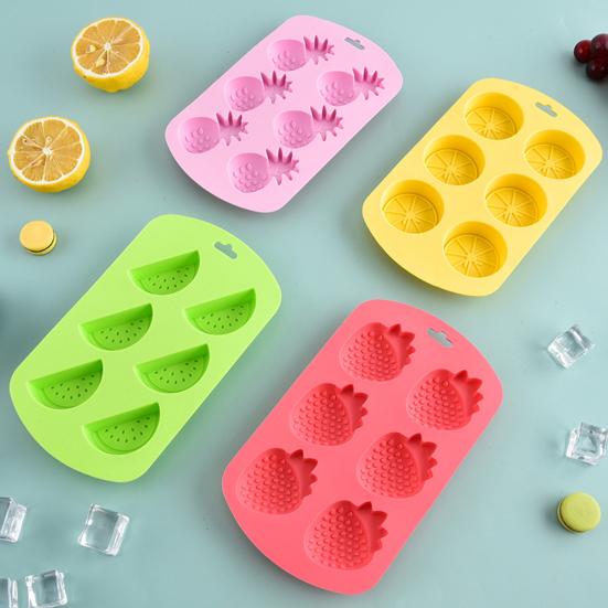 6-Grids Fruit Silicone Candy Mold Easy to Use Non-Stick Ice Mold Dishwasher Safe Food Grade Chocolate Hard Candy Baking Mold