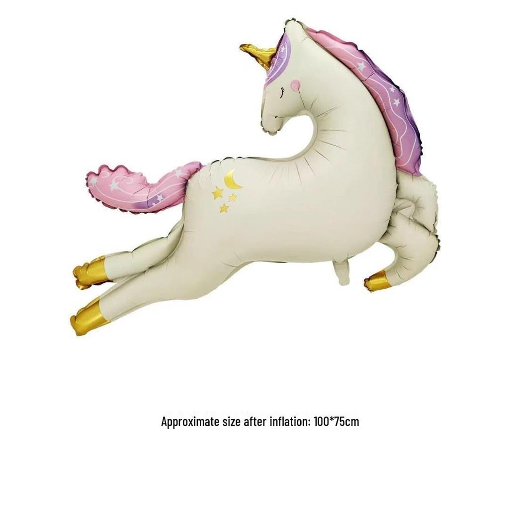 Korean Style Matte Unicorn Carousel Balloons for Kids' Birthday Decoration