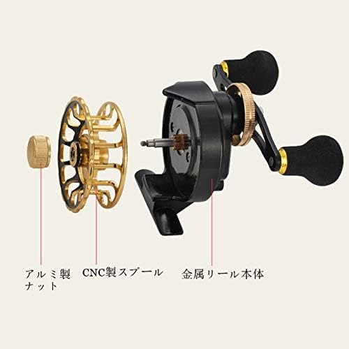 Raft Fishing Reel, Black Porgy Reel, Drop Casting, Left/Right-Handed Reel, 3.6:1 Gear Ratio, 6+1BB, Rock Fishing, Ice Fishing, Max Drag Force 5kg