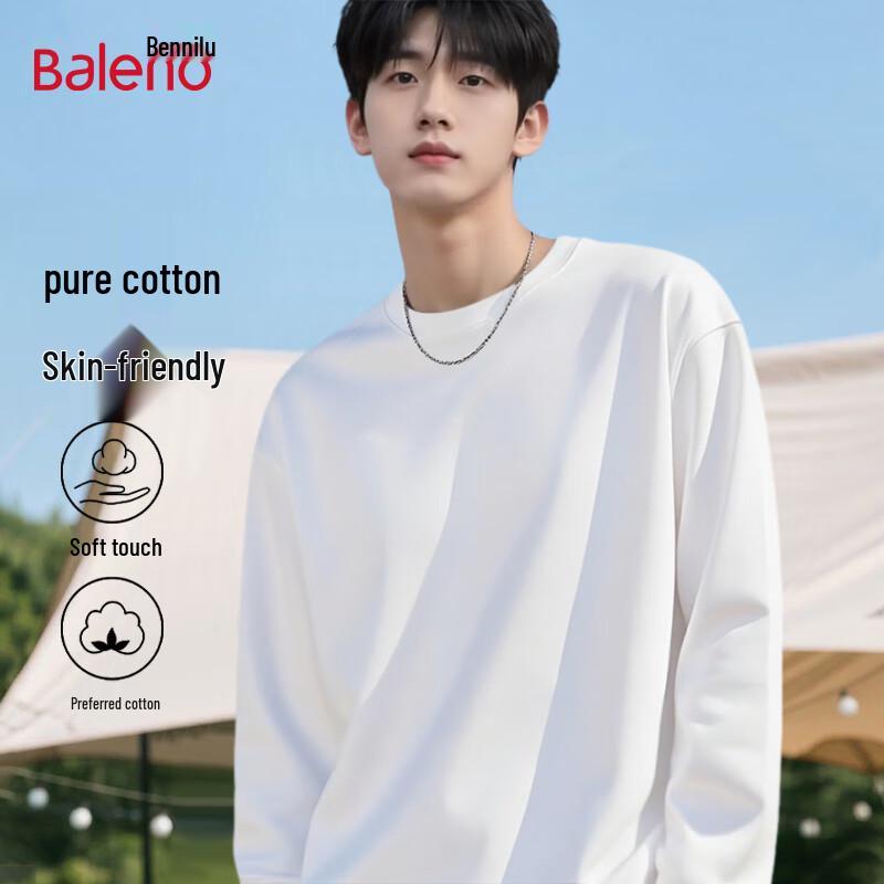 Baleno Men's Loose Fit Pure Cotton Long Sleeve T-Shirt