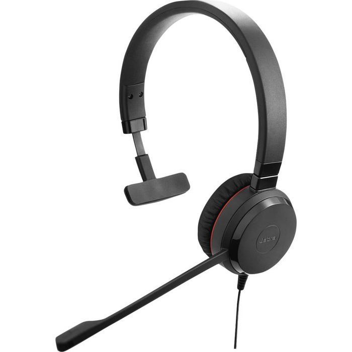 Jabra Evolve 20 Micro-casque Supra-auriculaire Filaire Mono Noir Noise Cancelling, Suppression Du Bruit Du Microphone M
