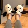 Autumn and Winter Dog Ear Design Pure Cotton Slippers Fashion Flat Cotton Shoes Indoor Casual Shoes