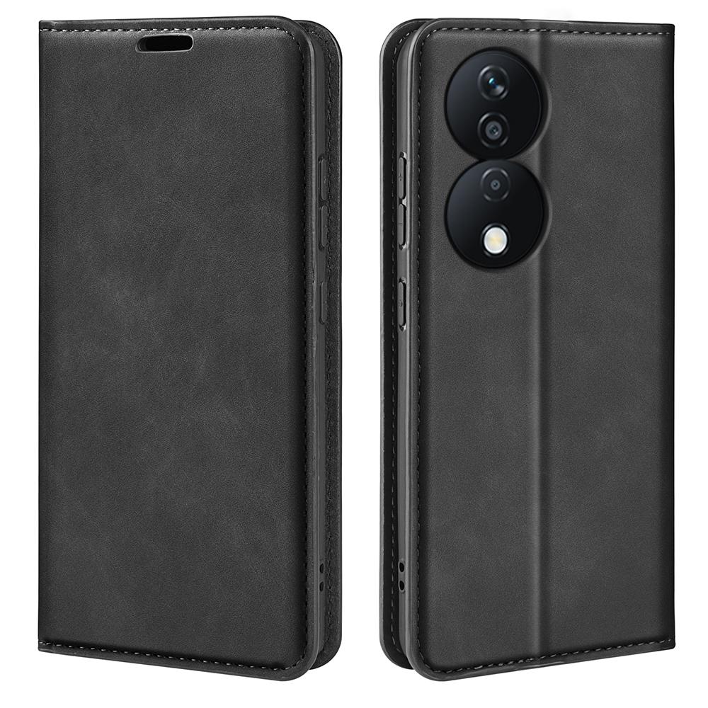 For Honor X7b 4G/90 Smart Shockproof Case Skin-Touch PU Leather Phone Cover