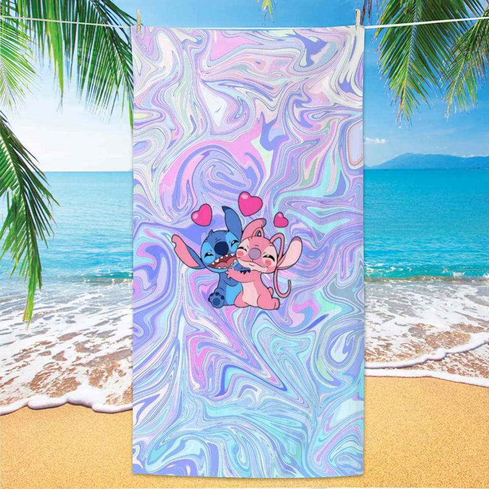 American Cartoon Figure Print Thick Microfiber Beach Towel Quick Dry Bath Blanket For Kids