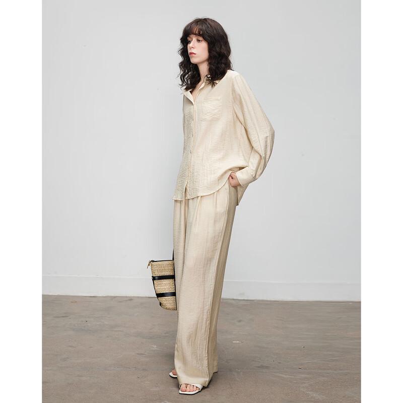 Women's Autumn Linen Blend Shirt & Pant Set