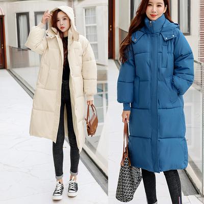 Thickened Down Cotton Jacket Women's Loose Long Knee Length  Winter New Coat Trend Parkas Warm Cotton Padded Jakcets