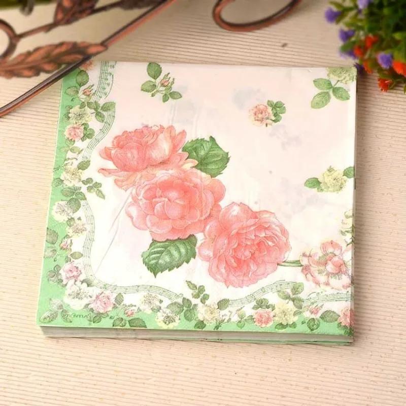 20Pcs/Bag Napkins Paper Butterfly Floral Print Decoupage Napkin Paper Tissue for Xmas Wedding  Decor Party Table Supplies