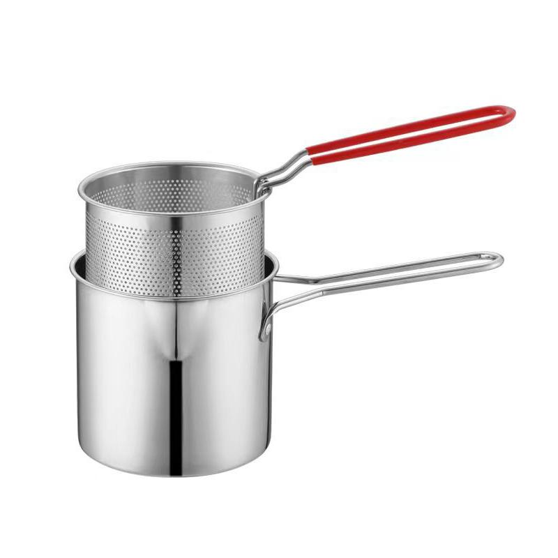 Edelstahl Fritteuse Multifunktionaler Kleiner Topf Küchenspezifisch zum Frittieren von Hähnchen und Andere Kochwerkzeuge