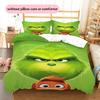 1 Stück Grinch-Muster Bettwäsche Steppdecke Set Bettbezug Kissenbezug Heimdekoration Geburtstagsgeschenk (1 Bettbezug + 2 Kissenbezüge, ohne Füllung)