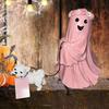 Ghost Dog Statue Halloween Spooky Resin Figurine Ghost Walking Dog Sculpture Garden Indoor Outdoor Decoration