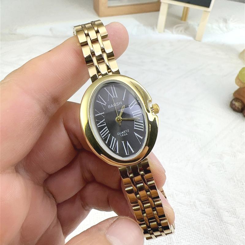

Винтажные женские часы с римской шкалой, классическим овальным циферблатом, простые стальные, роскошные брендовые кварцевые наручные часы Relogio Feminino, дропшиппинг
