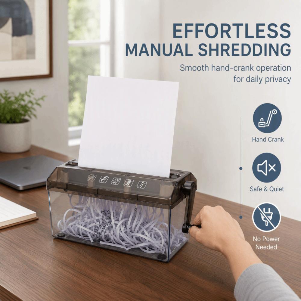 Manual Feed Manual Paper Shredder Hand Operated Portable Paper Shredder  For Home