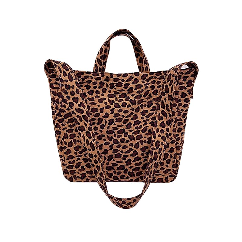 

[MIKA&MAYA] leopard print 2way tote bag shoulder bag large capacity (brown)