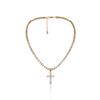 Jewelry, Simple Claw Chain Diamond Single-Layer Necklace For Women, Temperament Inlaid With Diamond Cross Pendant Necklace