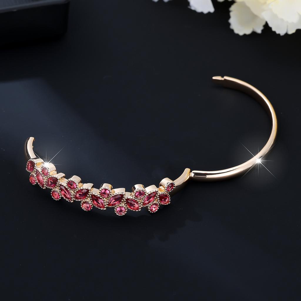 Retro Rose Red Fashionable Niche Inlaid Colorful Stone Bracelet