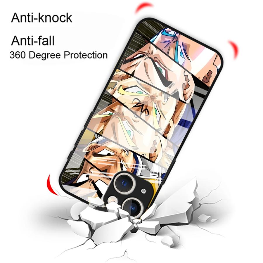 D-ragonS B-allS Goku Art Case for iPhone 17 Pro Max Air 15 Plus 14 11 16 12 8 13 XR Glass Phone Cover
