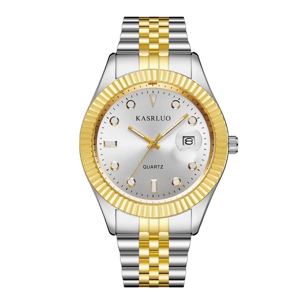 Men'S Watch Business Simple Fashion Trend Calendar Steel Belt High-End Waterproof Men'S Watch Exquisite
